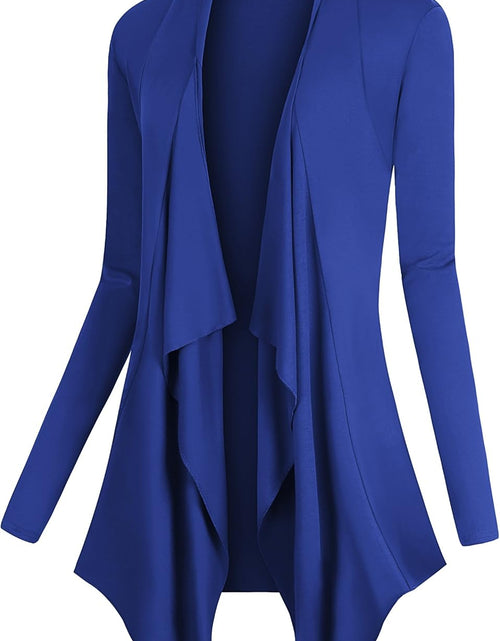 Load image into Gallery viewer, Women&#39;S Drape Front Open Cardigan Long Sleeve Irregular Hem

