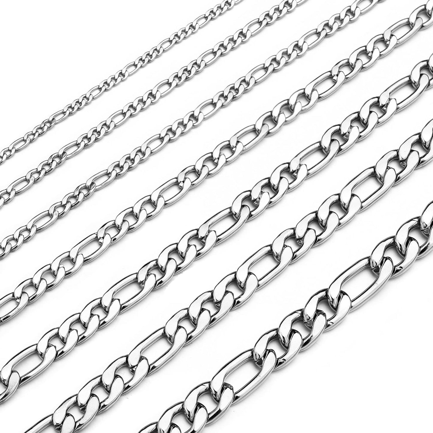 Figaro Chain Necklace Stainless Steel Real Gold Plated Chains for Men Women Jewelry