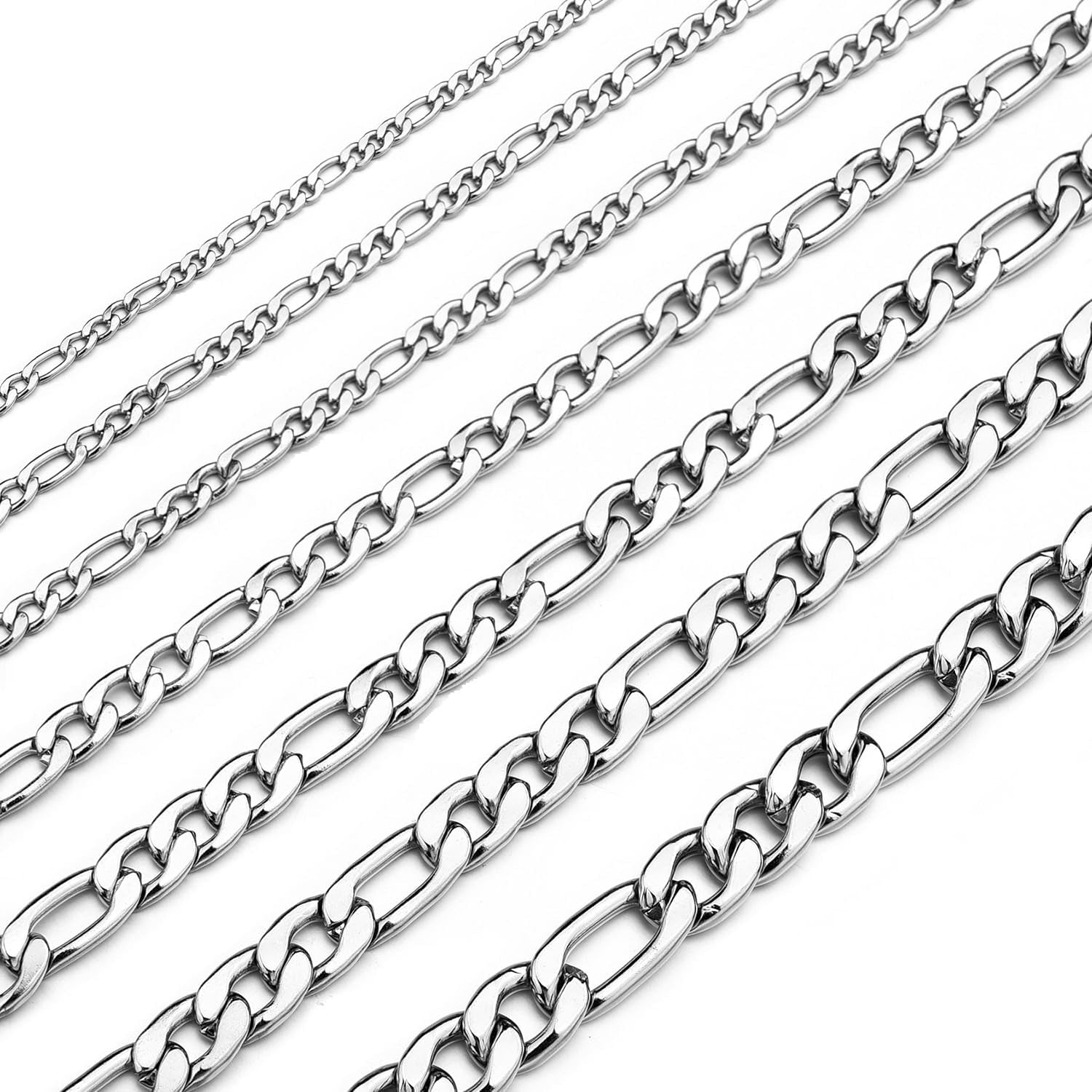 Figaro Chain Necklace Stainless Steel Real Gold Plated Chains for Men Women Jewelry
