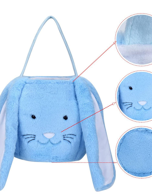 Load image into Gallery viewer, Plush Easter Bunny Basket, Monogrammed Bunny Easter Buckets with Long Plush Ear, Egg Hunting Easter Gift Bags for Kids Boys Girls, Easter Tote Bags for Easter Decorations Candy Gifts…
