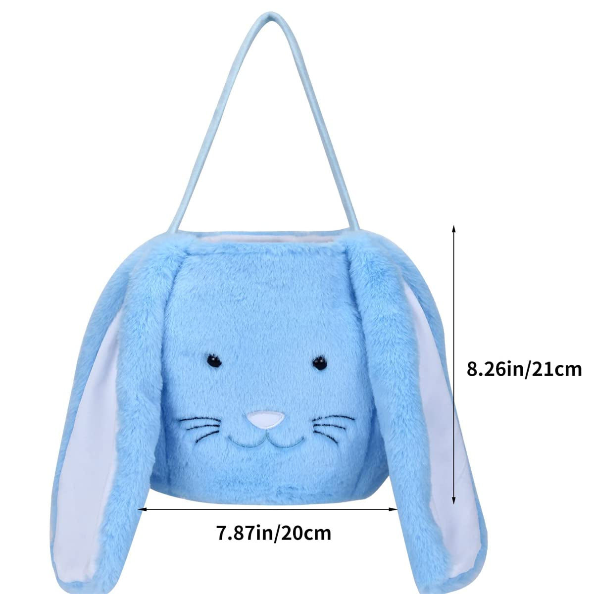 Plush Easter Bunny Basket, Monogrammed Bunny Easter Buckets with Long Plush Ear, Egg Hunting Easter Gift Bags for Kids Boys Girls, Easter Tote Bags for Easter Decorations Candy Gifts…