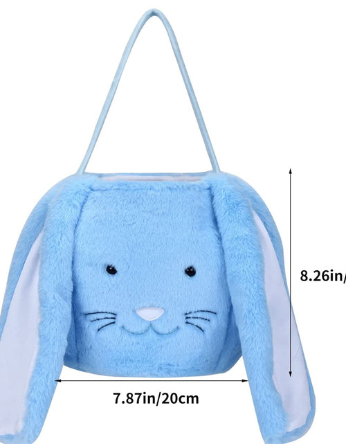 Load image into Gallery viewer, Plush Easter Bunny Basket, Monogrammed Bunny Easter Buckets with Long Plush Ear, Egg Hunting Easter Gift Bags for Kids Boys Girls, Easter Tote Bags for Easter Decorations Candy Gifts…
