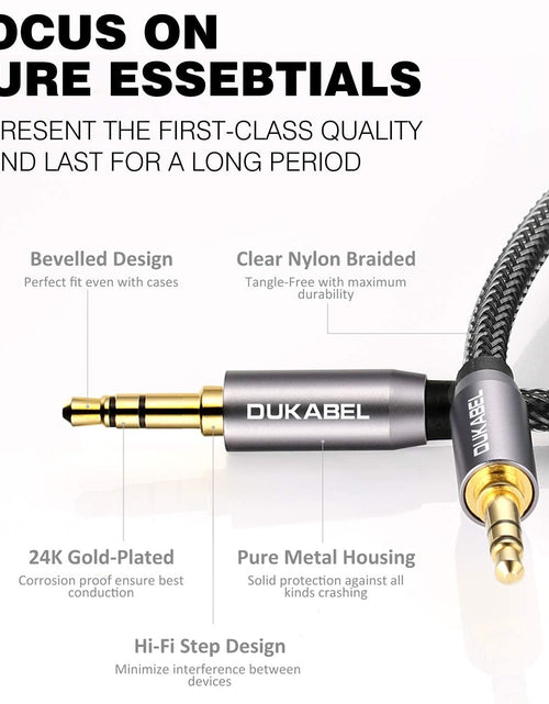 Load image into Gallery viewer, Top Series 3.5Mm AUX Cable Lossless Audio Gold-Plated Auxiliary Audio Cable Nylon Braided Male to Male Stereo Audio AUX Cord Car Headphones Phones Speakers Home Stereos (4 Feet /1.2 Meters)
