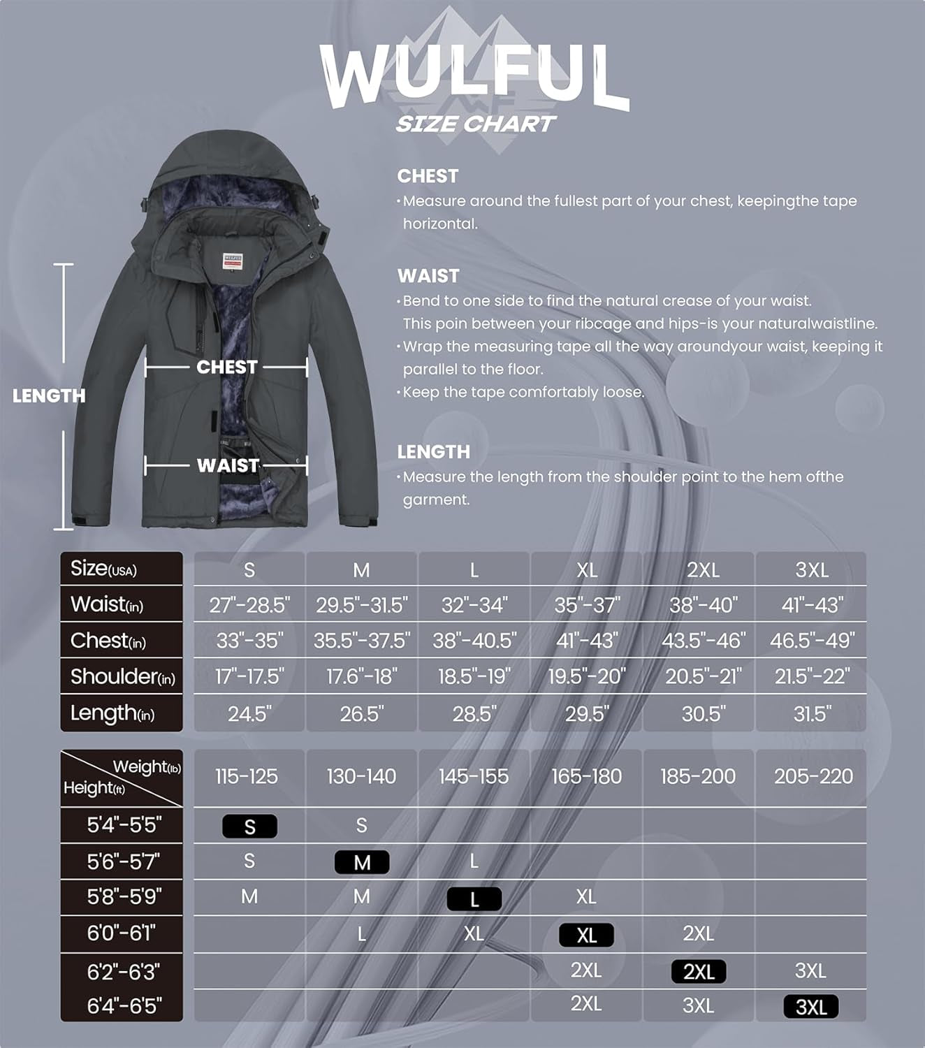Men'S Waterproof Ski Jacket Warm Winter Snow Coat Mountain Windbreaker Hooded Raincoat