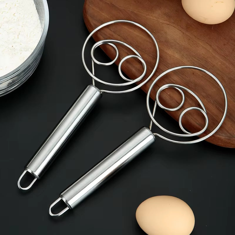 Baker’s Best Danish Dough Whisk – Dutch-Style Stainless Steel Hand Mixer for Effortless Bread, Biscuits & Cakes