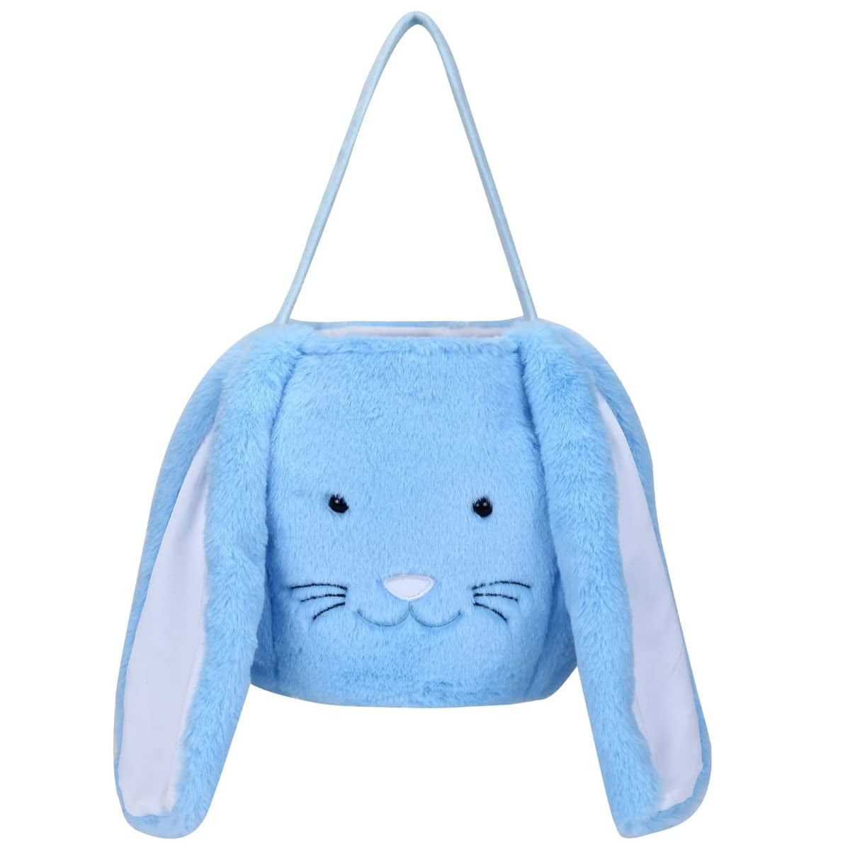 Plush Easter Bunny Basket, Monogrammed Bunny Easter Buckets with Long Plush Ear, Egg Hunting Easter Gift Bags for Kids Boys Girls, Easter Tote Bags for Easter Decorations Candy Gifts…