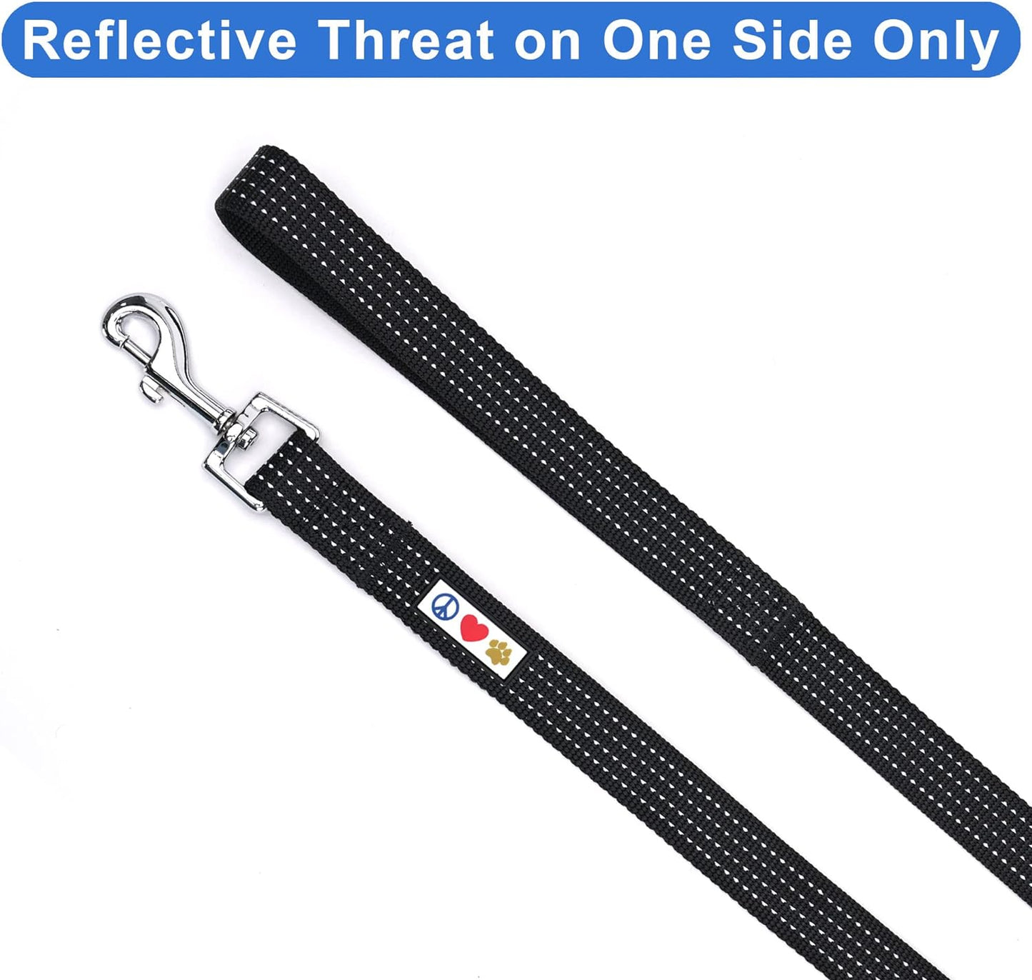 Pet Puppy Leash Reflective Dog Leash Comfortable Handle Highly Reflective Threads Heavy Duty Dog Training Leash Available as a 6 Ft Dog Leash or 4 Ft Dog Leash