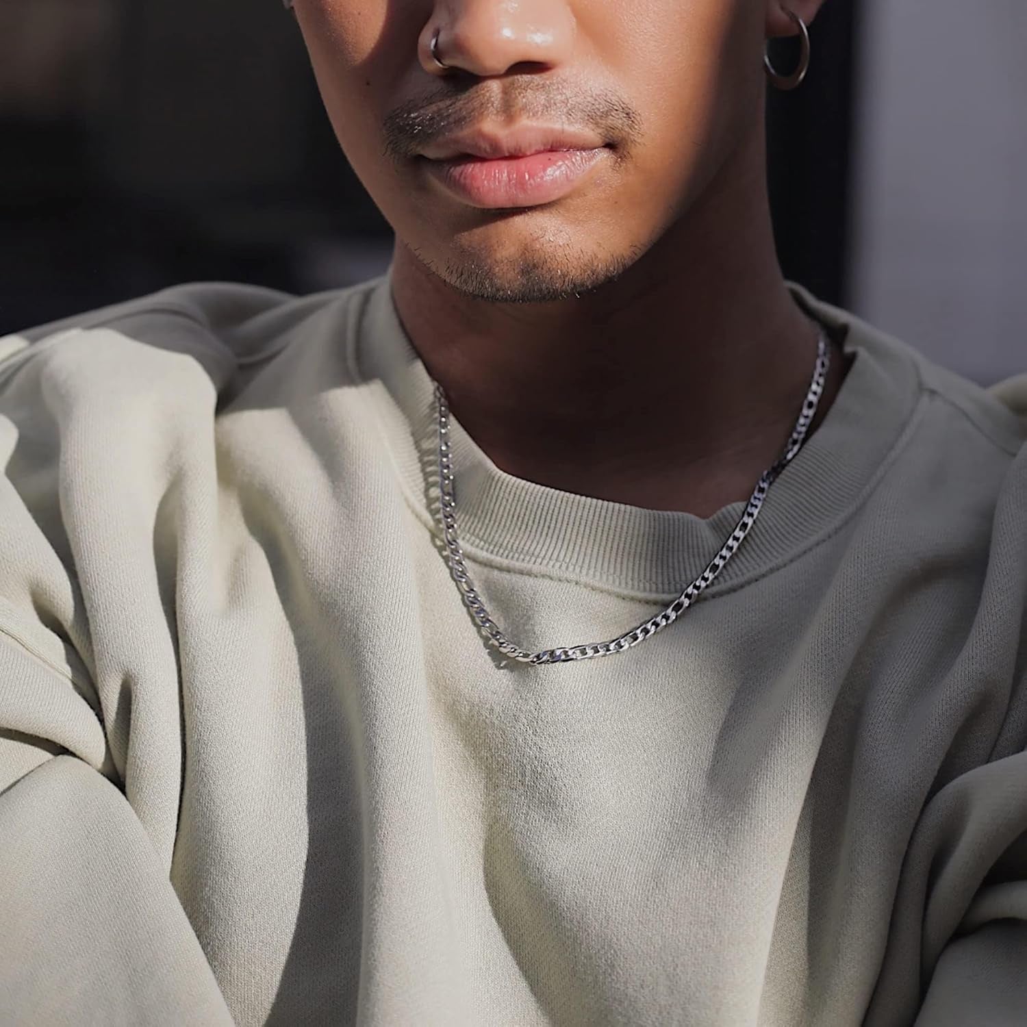 Figaro Chain Necklace Stainless Steel Real Gold Plated Chains for Men Women Jewelry