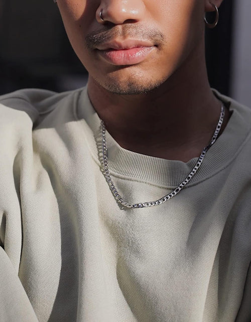 Load image into Gallery viewer, Figaro Chain Necklace Stainless Steel Real Gold Plated Chains for Men Women Jewelry
