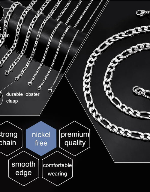 Load image into Gallery viewer, Figaro Chain Necklace Stainless Steel Real Gold Plated Chains for Men Women Jewelry
