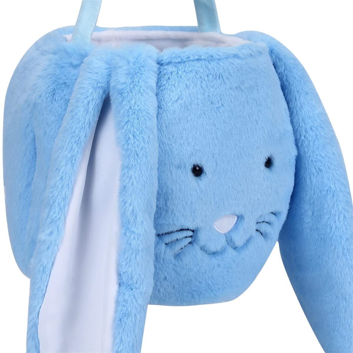 Plush Easter Bunny Basket, Monogrammed Bunny Easter Buckets with Long Plush Ear, Egg Hunting Easter Gift Bags for Kids Boys Girls, Easter Tote Bags for Easter Decorations Candy Gifts…