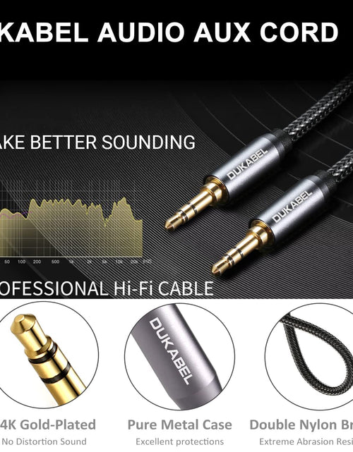 Load image into Gallery viewer, Top Series 3.5Mm AUX Cable Lossless Audio Gold-Plated Auxiliary Audio Cable Nylon Braided Male to Male Stereo Audio AUX Cord Car Headphones Phones Speakers Home Stereos (4 Feet /1.2 Meters)
