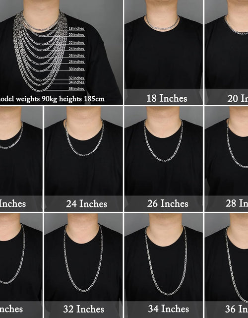Load image into Gallery viewer, Figaro Chain Necklace Stainless Steel Real Gold Plated Chains for Men Women Jewelry
